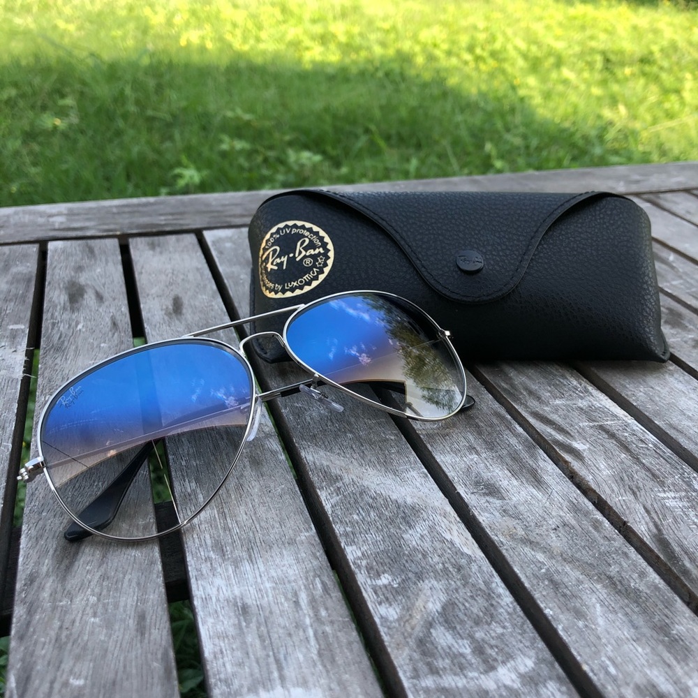 Blue Gradient Fade Polarized Aviator Ray-bans